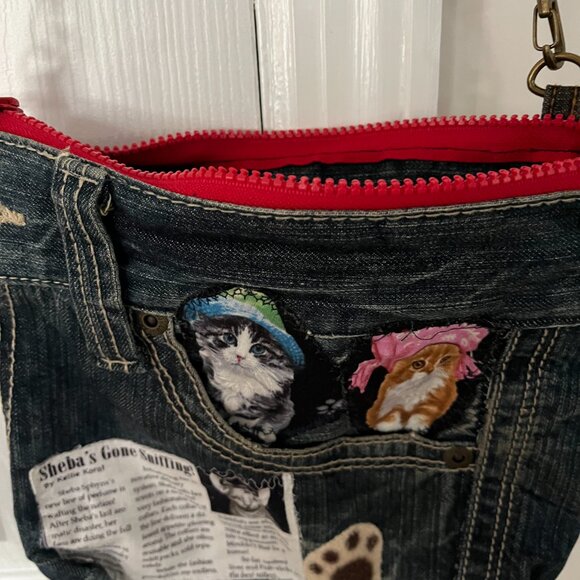 Rare Avail Denum Cat shoulder bag - Picture 2 of 5